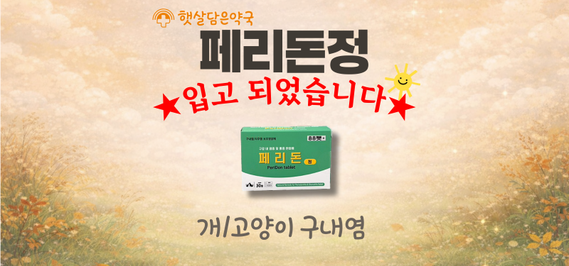 [페리돈정] 재입고 되었습니다! /이수역 햇살담은약국