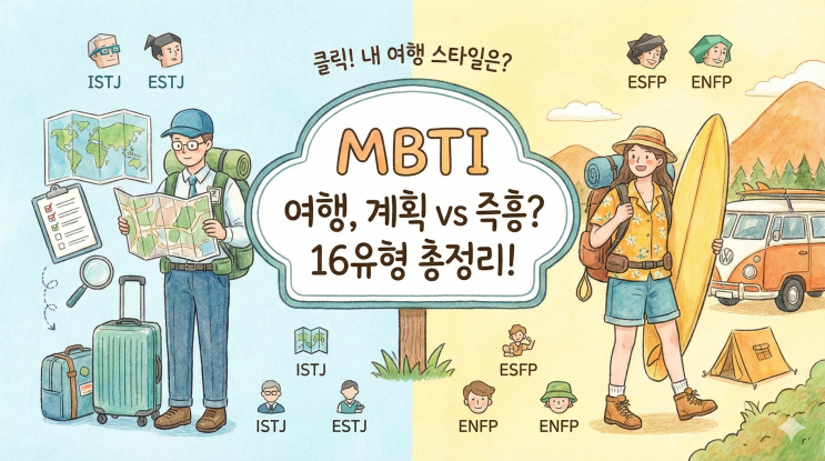  MBTI별 여행 스타일, 당신은 계획파? 즉흥파? 16가지 유형 총정리