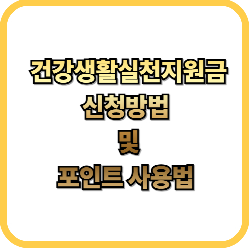 건강생활실천지원금 완벽 정리예방형·관리형 대상 및 혜택