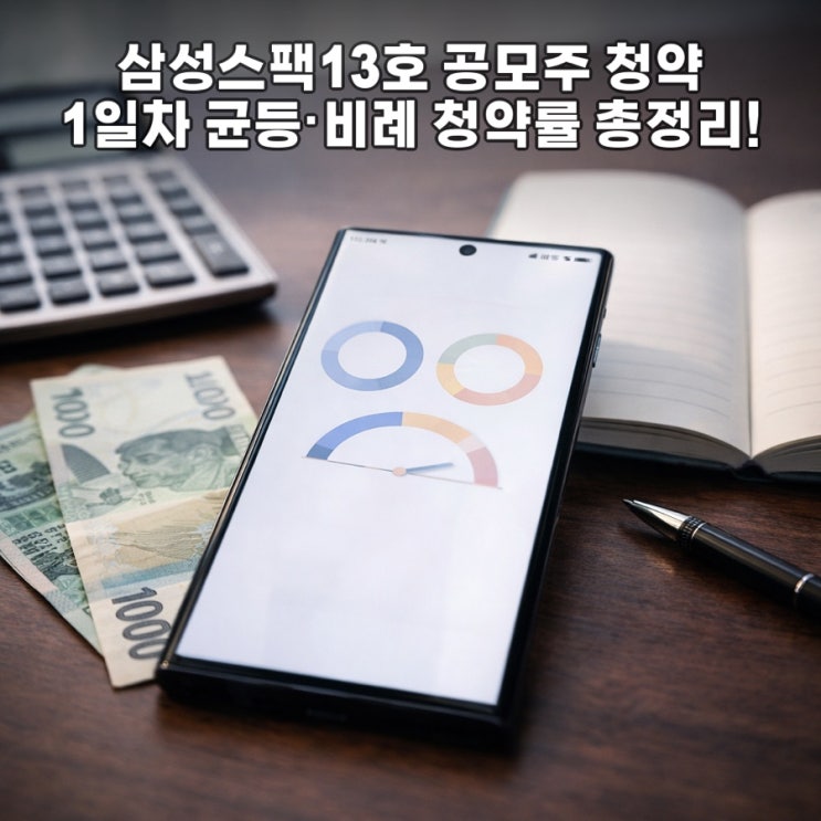  삼성스팩13호 공모주 청약 1일차 균등·비례 청약률 총정리!