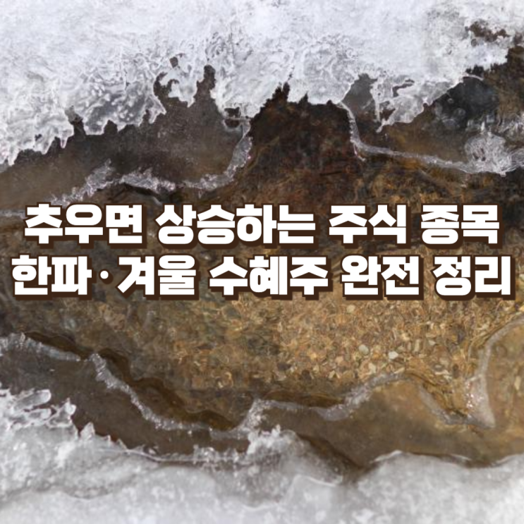  추우면 상승하는 주식 종목, 한파·겨울 수혜주 완전 정리