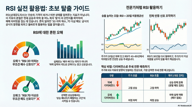 RSI 지표 보는법｜30에 사고 70에 팔면 실패하는 이유 (실전 매매 타이밍 정리)