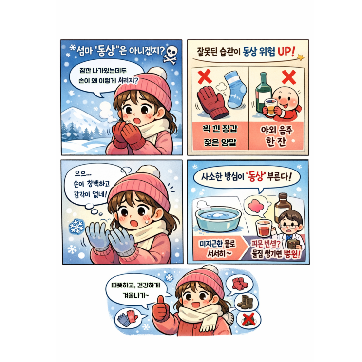  ️ “아무리 춥다고 설마 동상은 아니겠지?”