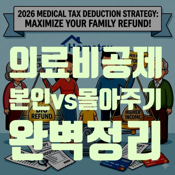  2026 연말정산 의료비 세액공제 완벽 정리: 본인 vs 가족 몰아주기 필승 전략