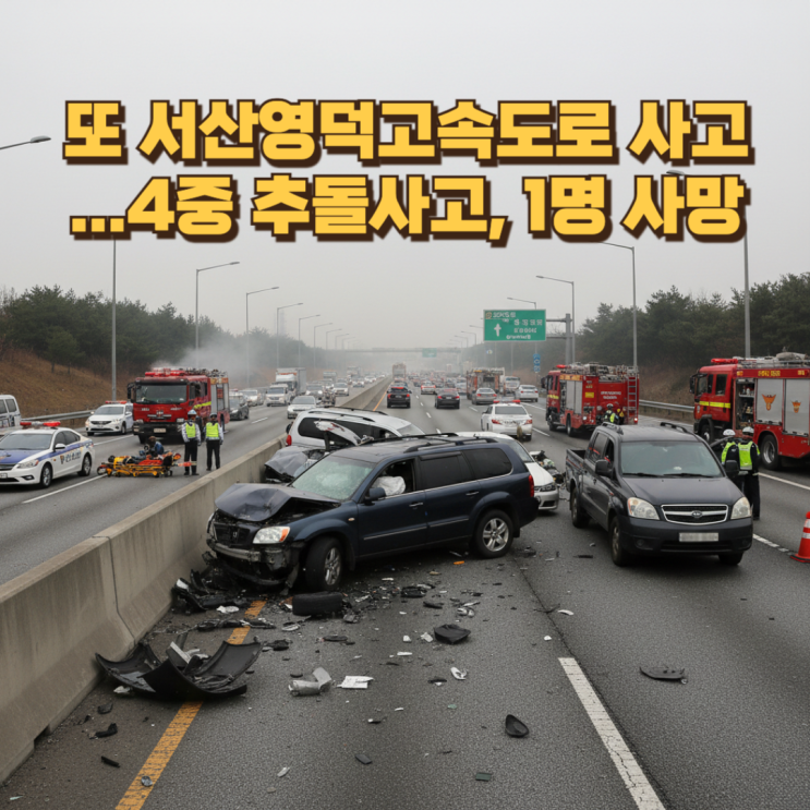  또 서산영덕고속도로 사고...4중 추돌사고, 1명 사망