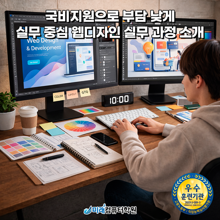  부산 국비지원 웹디자인 과정｜포토샵·일러스트로 쇼핑몰 상세페이지 디자인 실무 배우기