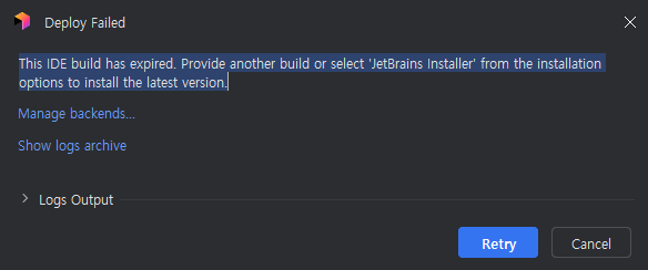 파이참 This IDE build has expired 해결