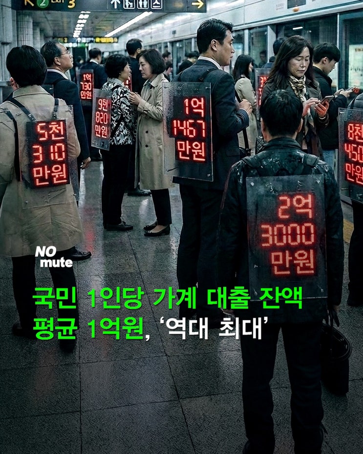 1인당 가계빚 9721만원 ’역대 최대‘