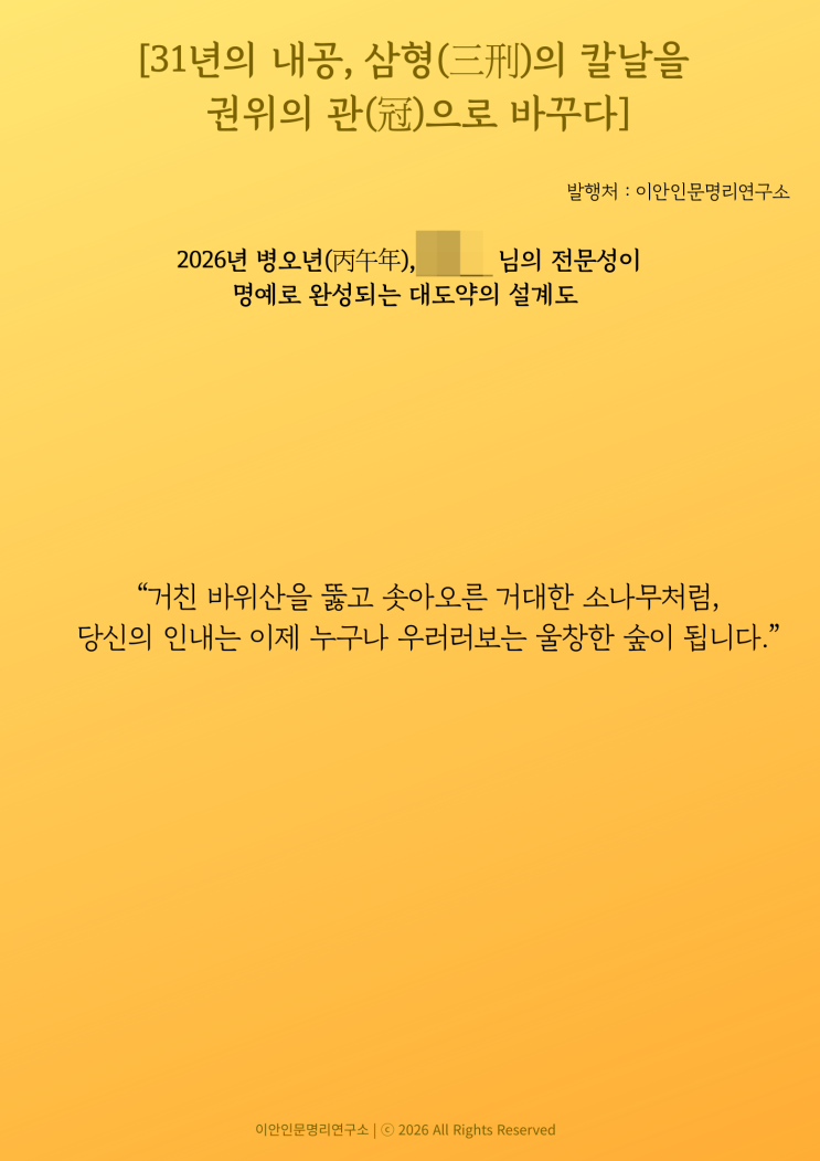  제2의 인생 플랜을 위한 설계도 [1인 심층 전략 보고서]