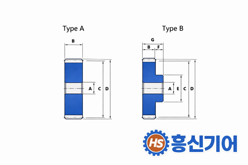  M1 기성품 스퍼기어 사이즈 주문표
