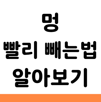  멍 빨리 빼는 법 약 파스 연고