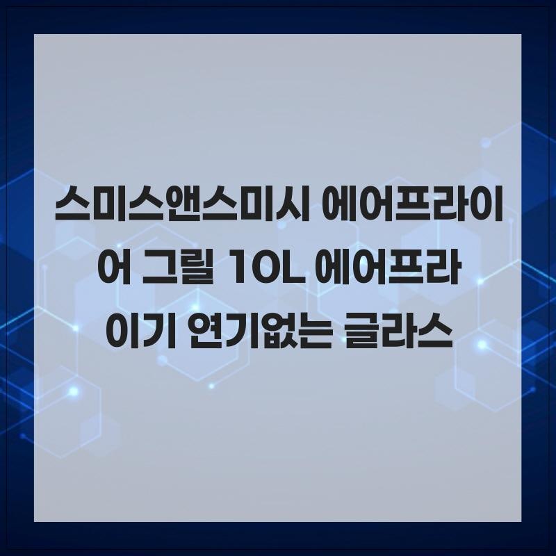 스미스앤스미시 에어프라이어 그릴 10L 에어프라이기 연기없는 글라스 대용량 다양한 요리에....