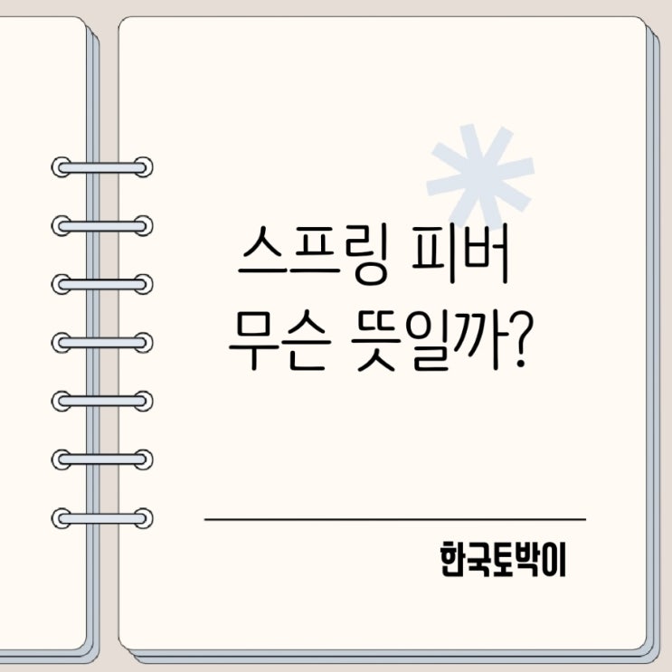  드라마 스프링피버 무슨 뜻일까?