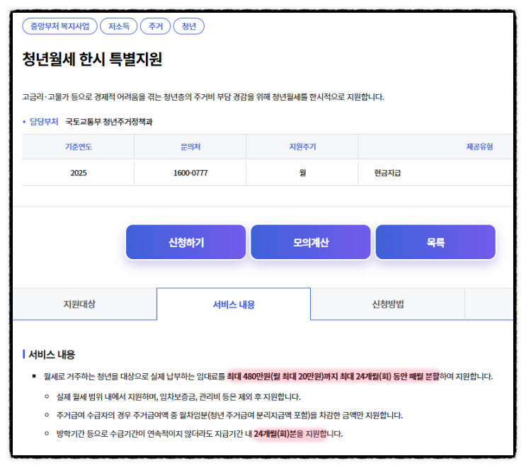  청년월세지원, 소득 0원인데도 탈락?