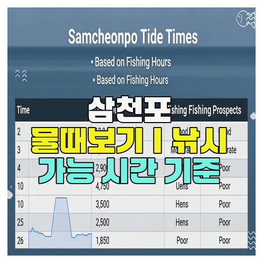  삼천포 물때보기｜낚시 가능 시간 기준