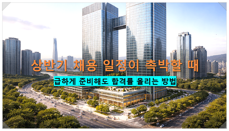  상반기 채용 일정이 촉박할 때 급하게 준비해도 합격률 올리는 방법