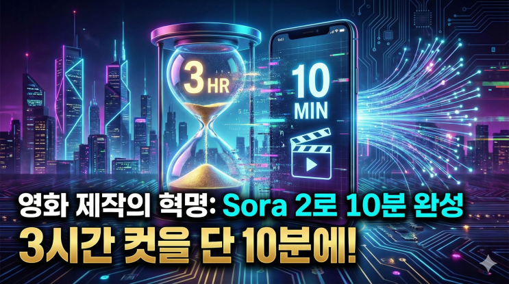  영상 제작 3시간을 10분으로? OpenAI Sora 2로 텍스트 한 줄에 영화급 영상 만드는 법