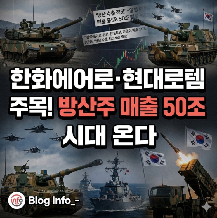  한화에어로·현대로템 주목! 방산주 매출 50조 시대 온다