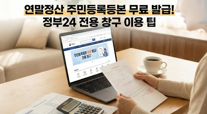  연말정산 주민등록등본 무료 발급! 정부24 전용 창구 이용 팁