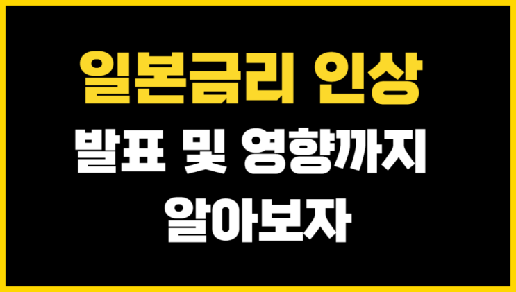 일본 기준<b>금리 인상</b> 발표로 어떤 영향이 끼칠까?