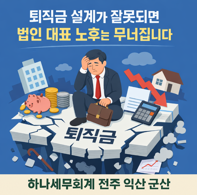  퇴직금 설계가 잘못되면 법인 대표 노후는 무너집니다: 군산세무사의 세금이야기