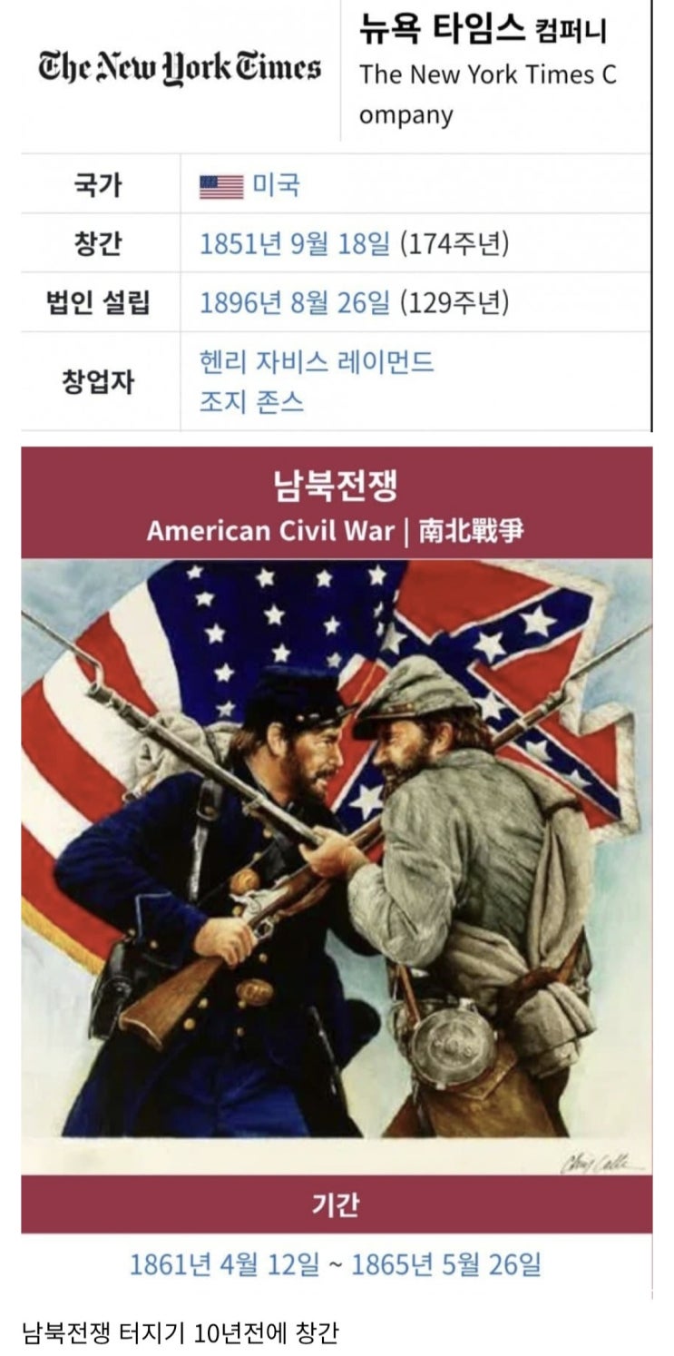  美뉴욕타임즈의 역사는 남북전쟁 보다 훨씬 오래되었다