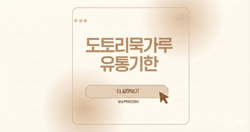 도토리묵가루 유통기한 알고 나면 버리는 일 확 줄어드는 이유