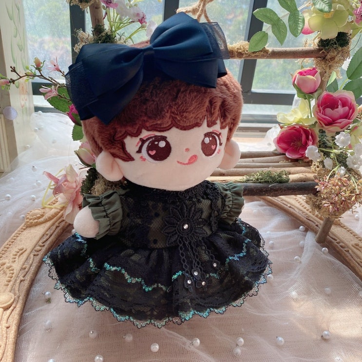  20cm 다크 포레스트 레이스 원피스 세트 인형옷 롱바디 체형 아이돌인형옷
