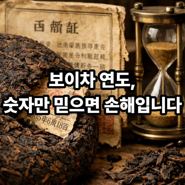   보이차 숙성 연도 보는 법｜진짜 오래된 차 구별하는 핵심 포인트