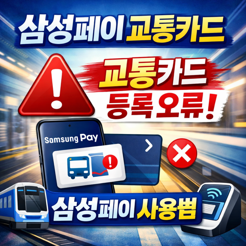 2026년 삼성페이 교통카드 완벽 가이드! 교통카드 등록 오류 해결부터 NFC 설정, 삼성페이 사....