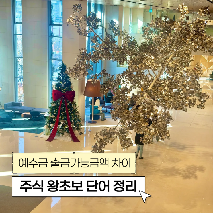  예수금 출금가능금액 차이 매도후 인출  주식 왕초보 단어 정리