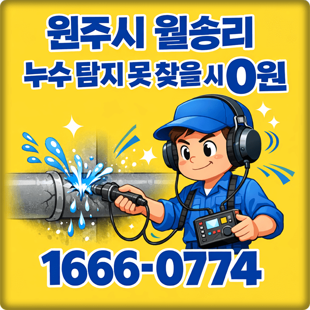  원주 지정면 월송리 누수 탐지 전문 업체 아파트 및 주택 누수 공사