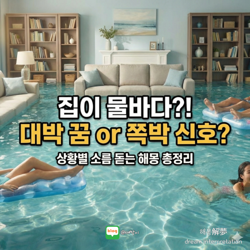 집이 물에 잠기는 꿈 해몽, 대박과 쪽박은 한 끗 차이