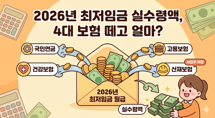  [2026년 최저임금] 월급 215만원, 세금 떼고 통장에 얼마 찍힐까? (+두루누리 지원금 꿀팁)