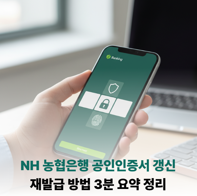 NH 농협 은행 공인인증서 재발급 갱신 방법 3분 요약 정리