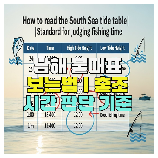  남해 물때표 보는법｜출조 시간 판단 기준
