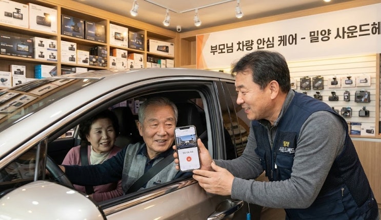  밀양 부모님 블랙박스, 사고 날까 봐 걱정되시죠? 21년 베테랑 '사운드헤드'가 직접 관리해 드립니다! ️