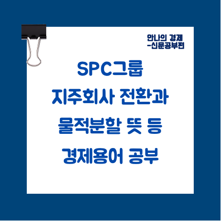 SPC그룹 지주회사 전환과 물적분할 뜻, 경제용어 공부