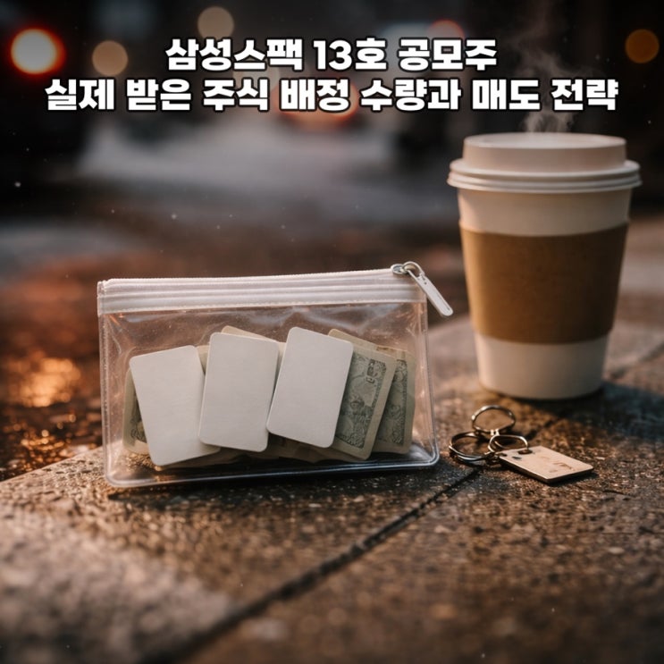  삼성스팩 13호 공모주 실제 받은 주식 배정 수량과 매도 전략