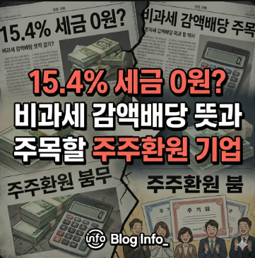 세금 0원? 15.4% 비과세 감액배당 뜻과 주목할 주주환원 기업