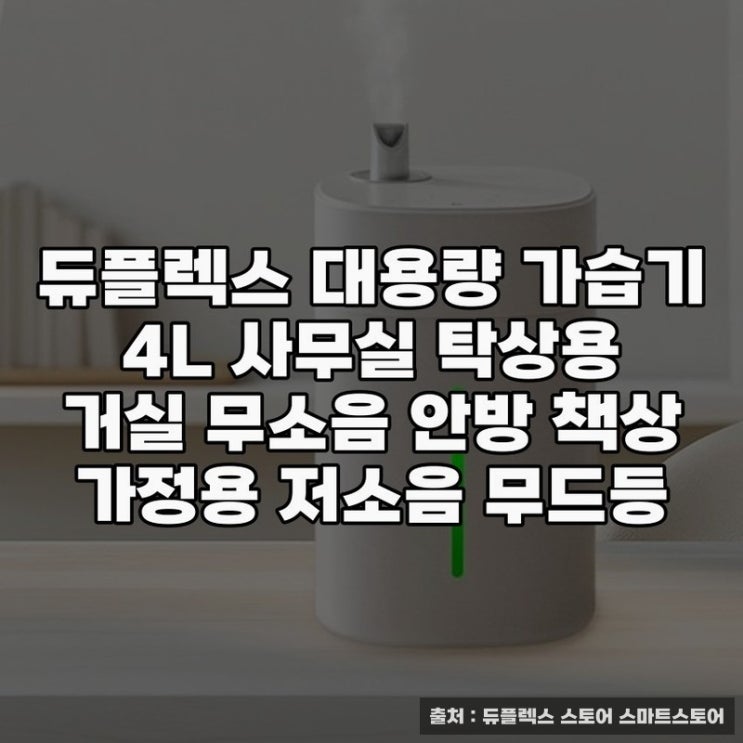  가습기 추천, 듀플렉스 4L 무소음 가습의 장점