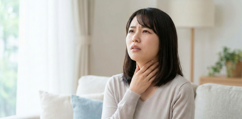 뱉어도 나오지 않고 삼켜도 넘어가지 않는 답답함, ‘목 이물감’의 원인과 치료법