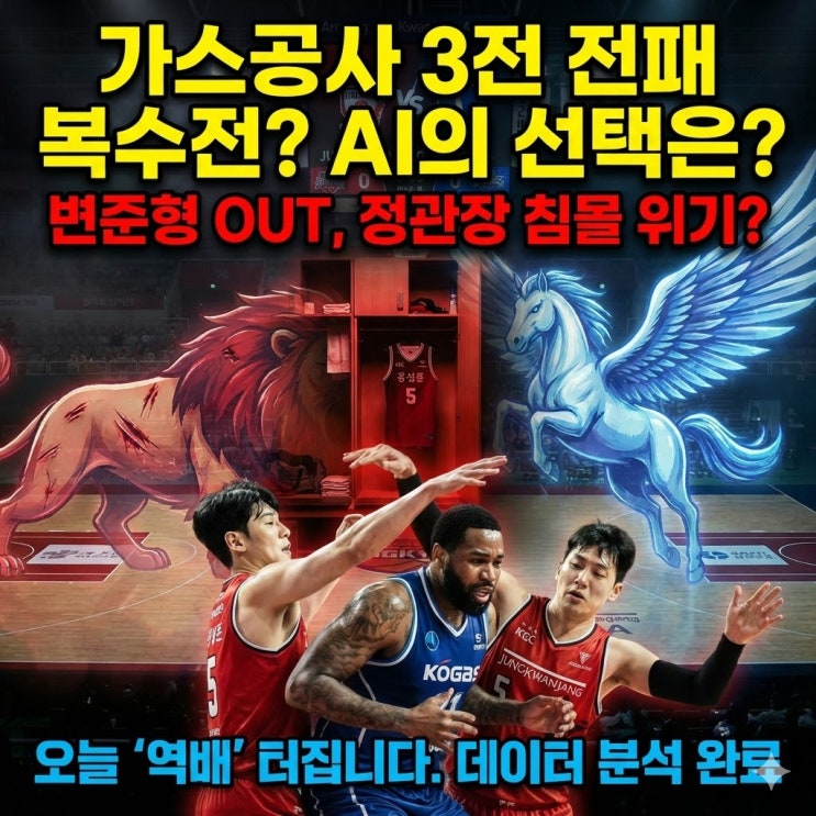  [KBL 분석] 변준형 없는 정관장, 가스공사에 무너질까? AI GEMS의 충격 예고