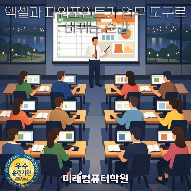  부산컴퓨터학원-엑셀·파워포인트, 회사에서 이렇게 씁니다｜부산 엑셀 파워포인트 실무 국비지원과정