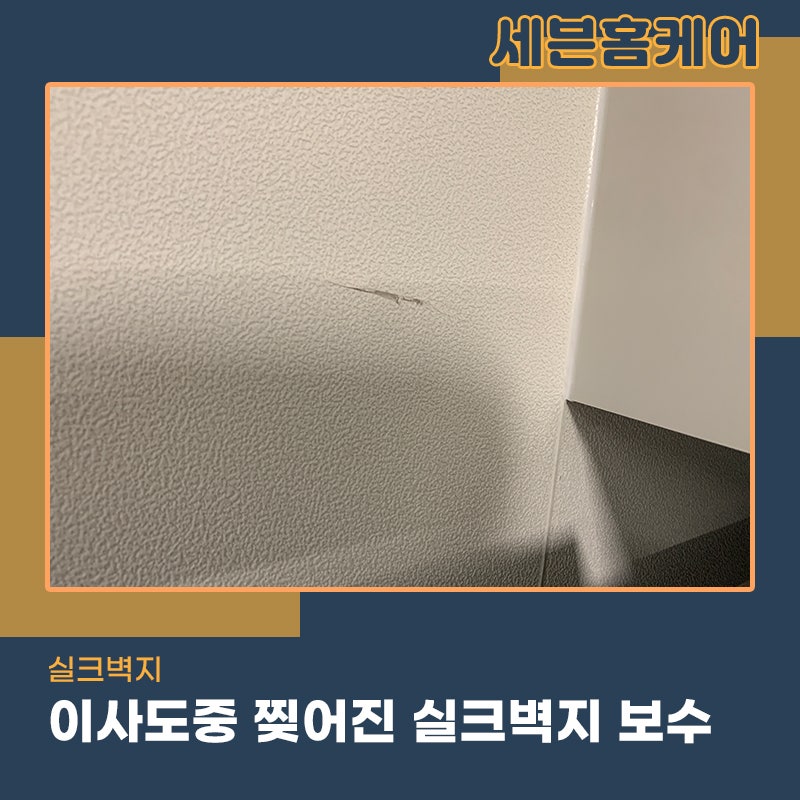 실크벽지찢어짐해결 이사업체 실수로 생긴 작업현장