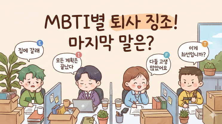  MBTI별 퇴사 직전 징조와 마지막 한마디