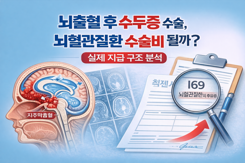뇌출혈 수두증 뇌혈관 수술비 지급 사례, 션트수술 인정된 결정적 이유