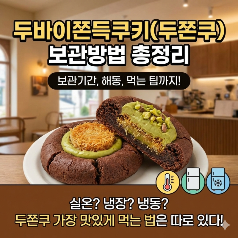 두바이쫀득쿠키(두쫀쿠) 보관방법 총정리｜보관기간, 해동, 먹는 팁까지!실온? 냉장? 냉동? ....