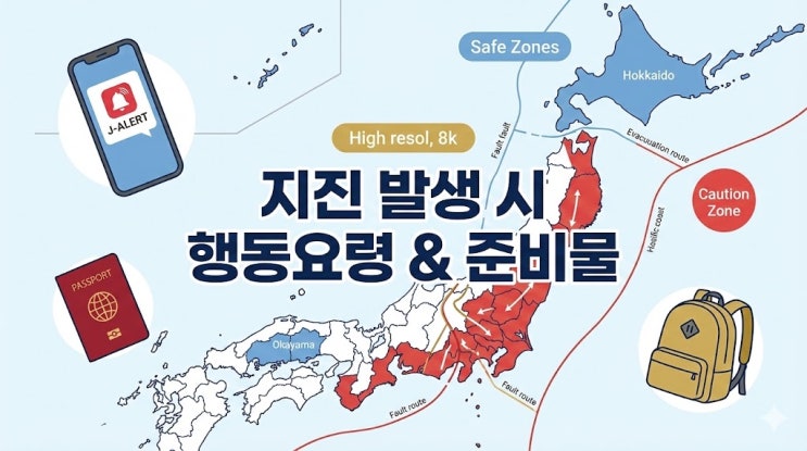  일본 지진 안전 지역 vs 위험지역 지도 분석, 여행 필수 준비물 및 대피 요령
