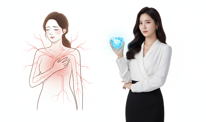  여자 왼쪽 가슴 통증 심장질환 구분법과 5가지 원인